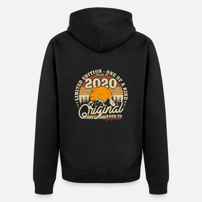 Retro Anniversaire Joy 2020 - Veste à capuche bio Premium Unisexe - noir