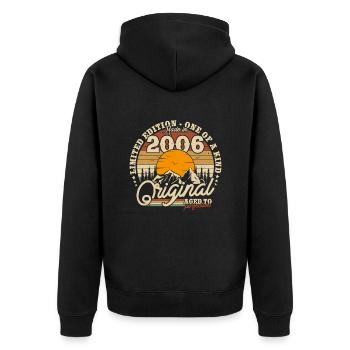 Vintage 2006 - Perfect 17/18 Birthday Gift - Unisex Premium Organic Zip Hoodie - black - Back - Nico (187cm)