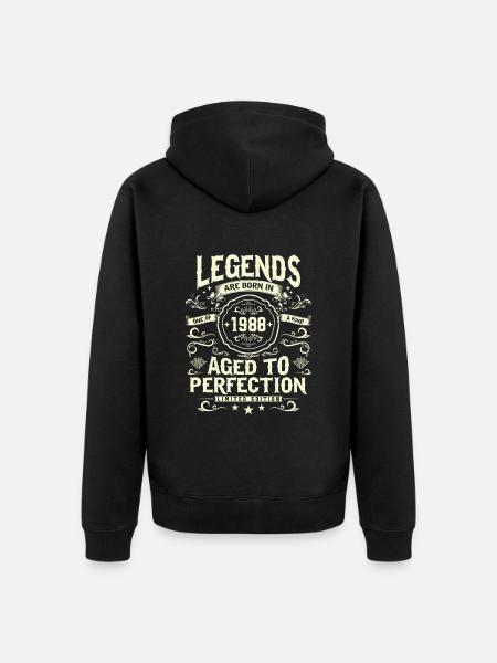 Legendary 1988 Birthday - Unisex Premium Organic Zip Hoodie - black
