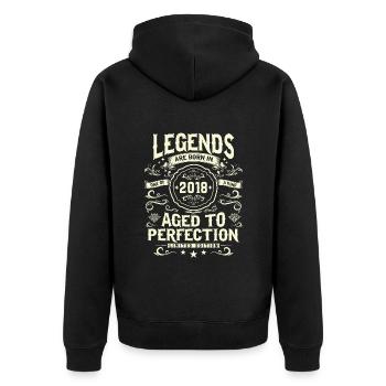 Vintage 2018 - A legendary year of birth - Unisex Premium Organic Zip Hoodie - black - Back - Nico (187cm)