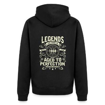 Anniversaire légendaire de 1968 - Veste à capuche bio Premium Unisexe - noir - Dos - Nico (187cm)