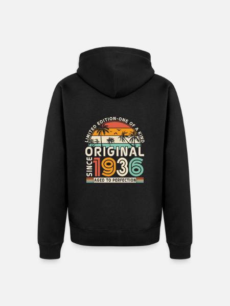 1936 Birthday legend - Unisex Premium Organic Zip Hoodie - black