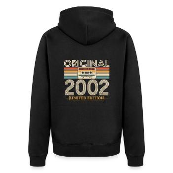 Iconic 2002 Birthday Shirt - Unisex Premium Organic Zip Hoodie - black - Back - Nico (187cm)