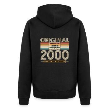 Année légendaire de naissance 2000 - Veste à capuche bio Premium Unisexe - noir - Dos - Nico (187cm)