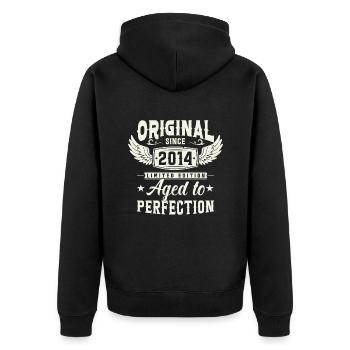 Millésime légendaire 2014 - Veste à capuche bio Premium Unisexe - noir - Dos - Nico (187cm)