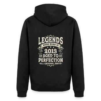 Vintage Year of birth 2003 - Unisex Premium Organic Zip Hoodie - black - Back - Nico (187cm)