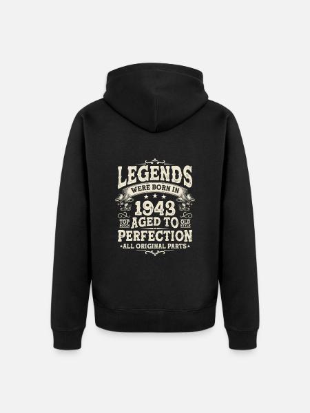 1943 Birthday legend - Unisex Premium Organic Zip Hoodie - black