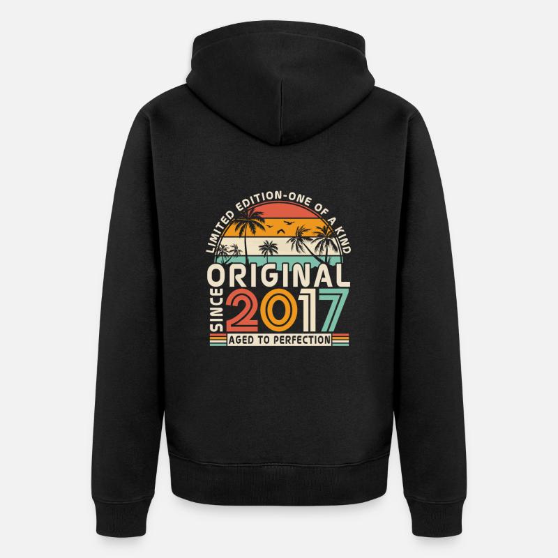 2017 Retro Anniversaire - Veste à capuche bio Premium Unisexe - noir