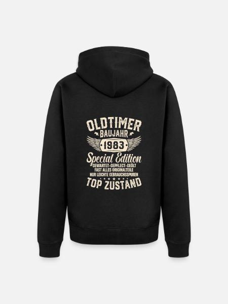 Retro Schatz von '83 - Unisex Premium Bio Zip Hoodie - Schwarz