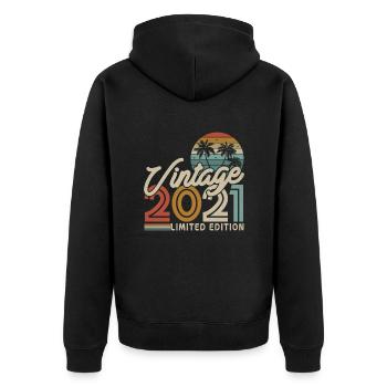 Millésime légendaire 2021 - Veste à capuche bio Premium Unisexe - noir - Dos - Nico (187cm)
