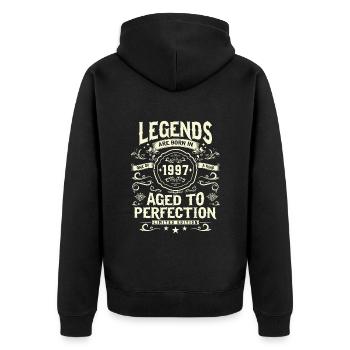 Legendary 26th birthday 1997 - Unisex Premium Organic Zip Hoodie - black - Back - Nico (187cm)