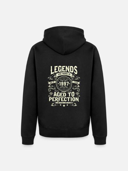 Legendary 26th birthday 1997 - Unisex Premium Organic Zip Hoodie - black