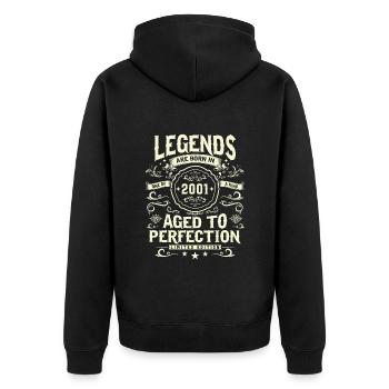 Légendaire 22e anniversaire 2001 - Veste à capuche bio Premium Unisexe - noir - Dos - Nico (187cm)