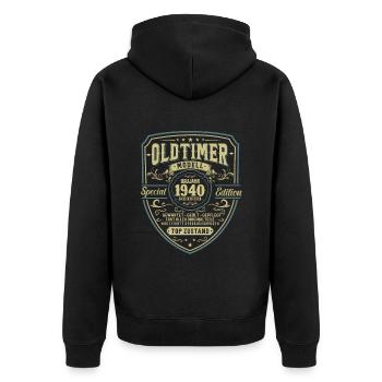 Legendärer 83. Geburtstag 1940 - Unisex Premium Bio Zip Hoodie - Schwarz - Hinten - Nico (187cm)