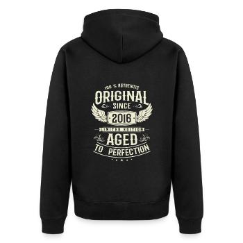Cadeau légendaire du 7e anniversaire de 2016 - Veste à capuche bio Premium Unisexe - noir - Dos - Nico (187cm)