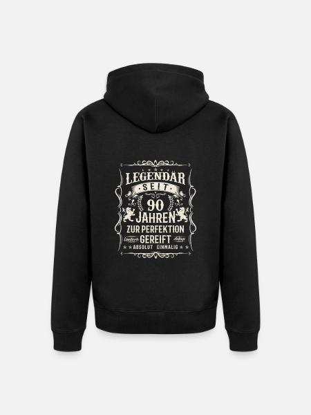 Legendäre 90 Jahre - Unisex Premium Bio Zip Hoodie - Schwarz