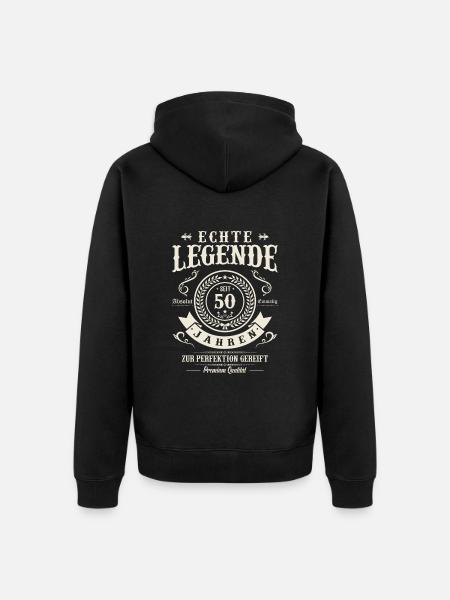 50 Jahre Perfektion - Unisex Premium Bio Zip Hoodie - Schwarz