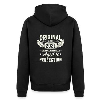 2021 Legends - Unisex Premium Bio Zip Hoodie - Schwarz - Hinten - Nico (187cm)