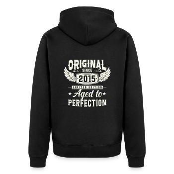 Legendary 2015 - Unisex Premium Organic Zip Hoodie - black - Back - Nico (187cm)