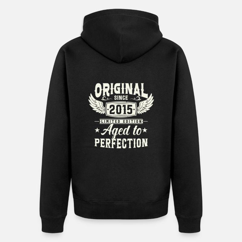Legendäres 2015 - Unisex Premium Bio Zip Hoodie - Schwarz