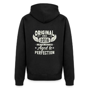 Millésime légendaire 2016 - Veste à capuche bio Premium Unisexe - noir - Dos - Nico (187cm)