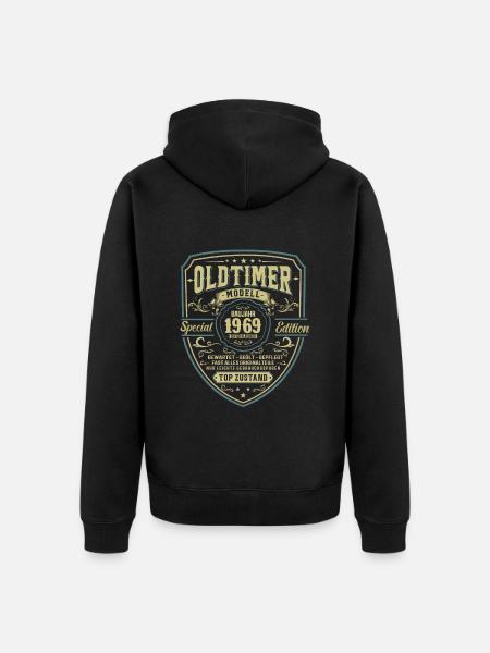 1969 Geboren - Unisex Premium Bio Zip Hoodie - Schwarz
