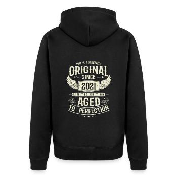 Anniversaire légendaire 2021 - Veste à capuche bio Premium Unisexe - noir - Dos - Nico (187cm)
