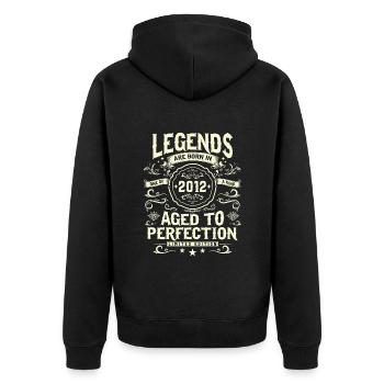 Retro Schatz 2012 - 11 Jahre - Unisex Premium Organic Zip Hoodie - black - Back - Nico (187cm)