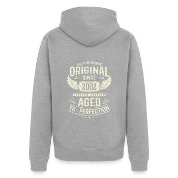 Vintage 2002 - 21 Years Gift - Unisex Premium Organic Zip Hoodie - heather grey - Back - Nico (187cm)