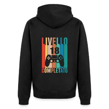 Millésime 18e anniversaire: Mission terminée - Veste à capuche bio Premium Unisexe - noir - Dos - Nico (187cm)