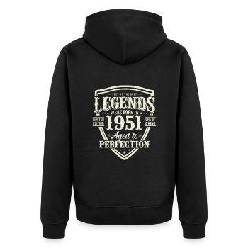 Legendary birthday present 72/73 years - Unisex Premium Organic Zip Hoodie - black - Back - Nico (187cm)