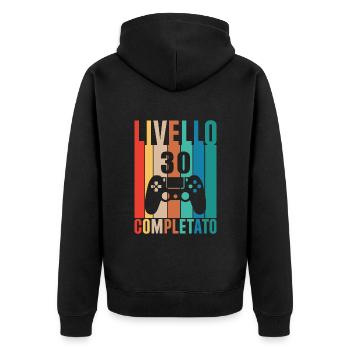 Level 30 Geburtstag - Vintage-Überraschung - Unisex Premium Bio Zip Hoodie - Schwarz - Hinten - Nico (187cm)