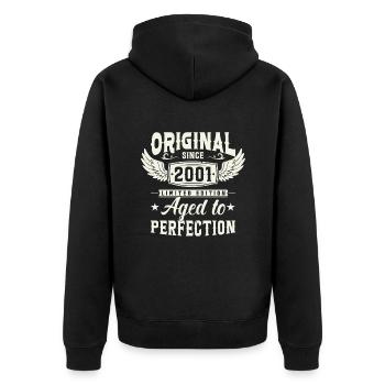 Retro Gift 2001 22/23 ans - Veste à capuche bio Premium Unisexe - noir - Dos - Nico (187cm)