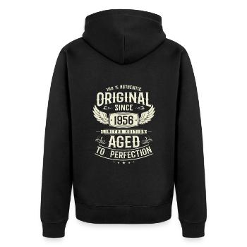 Cadeau d’anniversaire authentique 1956 - Veste à capuche bio Premium Unisexe - noir - Dos - Nico (187cm)