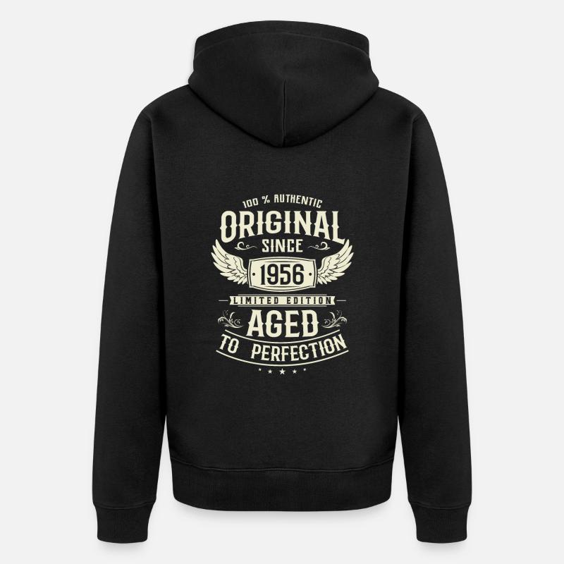 Cadeau d’anniversaire authentique 1956 - Veste à capuche bio Premium Unisexe - noir