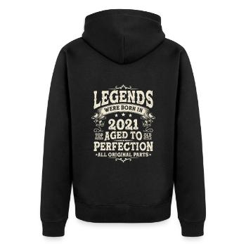 Surprise d’anniversaire légendaire 2021 - Veste à capuche bio Premium Unisexe - noir - Dos - Nico (187cm)