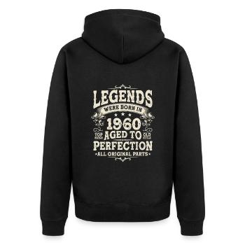 Anniversaire légendaire de 1960 - Veste à capuche bio Premium Unisexe - noir - Dos - Nico (187cm)