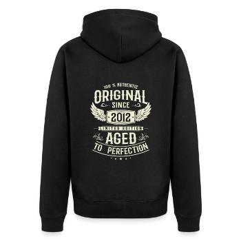 Légendaire 11/12 anniversaire 2012 - Veste à capuche bio Premium Unisexe - noir - Dos - Nico (187cm)