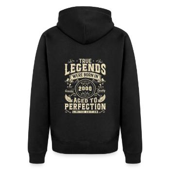 Legendary birthday present 2000s vintage - Unisex Premium Organic Zip Hoodie - black - Back - Nico (187cm)