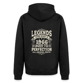 Birthday legend 1966 - 57/58 years - Unisex Premium Organic Zip Hoodie - black - Back - Nico (187cm)