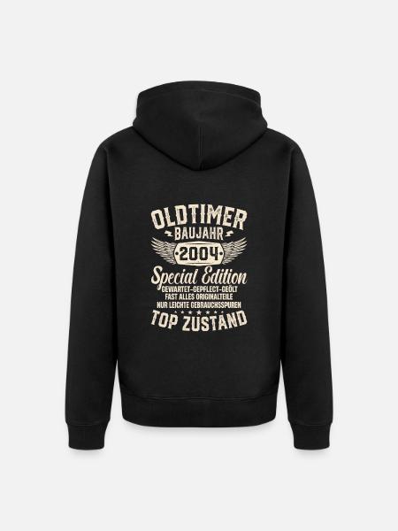 Retro Geschenk 2004er Oldtimer - Unisex Premium Bio Zip Hoodie - Schwarz