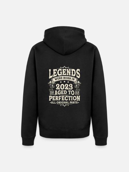 Legendary Birthday Gift Idea 2023 - Unisex Premium Organic Zip Hoodie - black