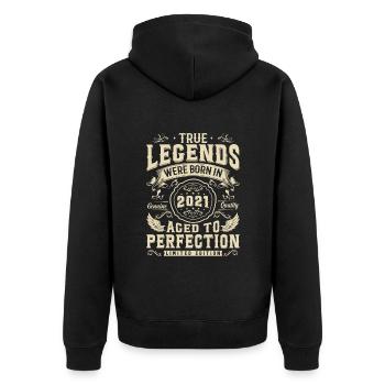 Cadeau d’anniversaire légendaire 2021 - Veste à capuche bio Premium Unisexe - noir - Dos - Nico (187cm)