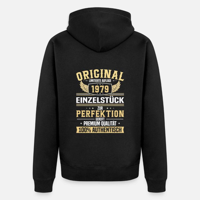 1979 Limitierte Auflage - Unisex Premium Bio Zip Hoodie - Schwarz