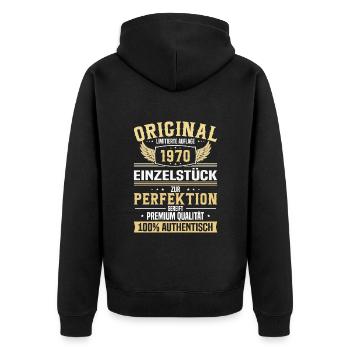 Geburtstagsüberraschung '70er Jahrgang - Veste à capuche bio Premium Unisexe - noir - Dos - Nico (187cm)