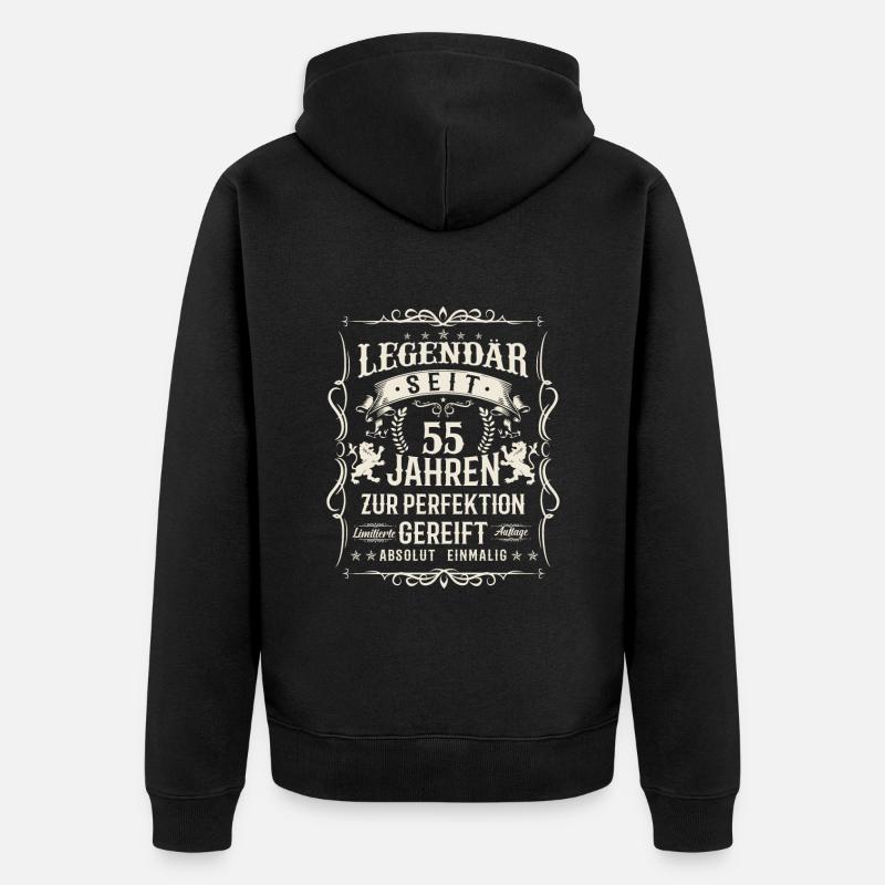 55 ans de perfection - Veste à capuche bio Premium Unisexe - noir
