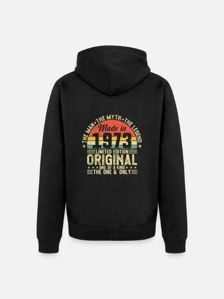 Legendary since 1973 - Unisex Premium Organic Zip Hoodie - black