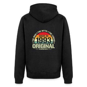 Mythos 1993 Limited Edition - Unisex Premium Organic Zip Hoodie - black - Back - Nico (187cm)