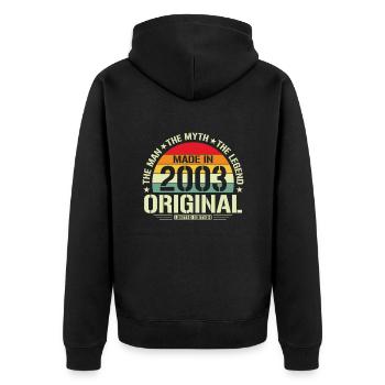 Legende 20/21 Jahre Mann 2003 Jahrestag Geschenk - Unisex Premium Bio Zip Hoodie - Schwarz - Hinten - Nico (187cm)