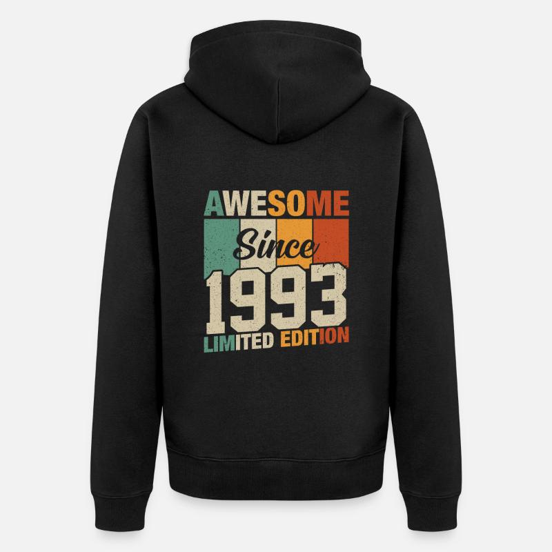 Millésime depuis 1993 : 30/31 ans - Veste à capuche bio Premium Unisexe - noir
